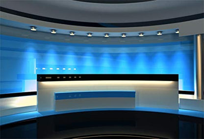 Leyiyi 7x5ft News Broadcast Hall Backdrop Recetation Desk Modern Office Interior Program Record Front Table TV Show Photo Background Business Study Adults Portrait Studio Prop Vinyl Wallpaper - size: 7x5ft