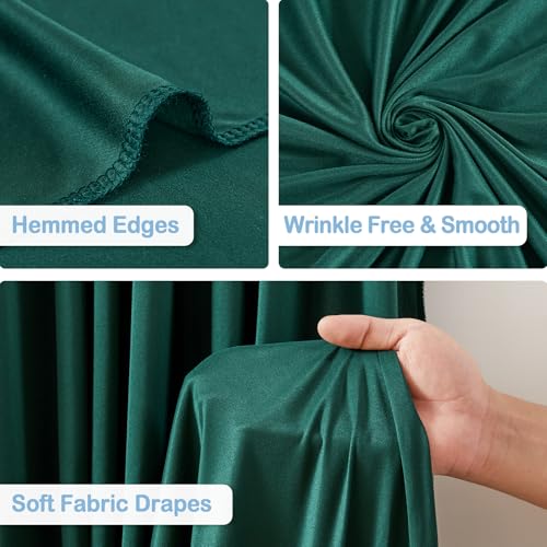 6 Panles Hunter Green Backdrop Curtains - Wrinkle Free Fabric Backdrop for Photoshoot, 10FT Wedding Party Photo Backdrop Drapes for Birthday Baby Shower Photography Stage Background Decorations - color: Hunter Green, size: W4' x H10'(6 panels)