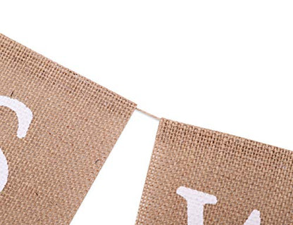 Sweet Baby Boy Burlap Banner - Rustic Baby Shower Decorations, Photo Props (Sweet Baby Boy Blue) - color: Sweet Baby Boy Blue