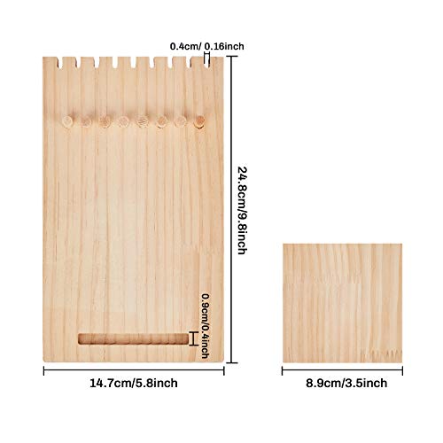 AHANDMAKER Wood Necklace Holder, 9.6 Inch Wooden Plank Necklace Jewelry Display Stand, Detachable Wooden Jewelry Organizer Stand, Necklace Display Stand, Ornament Display for Home Bedroom Decoration