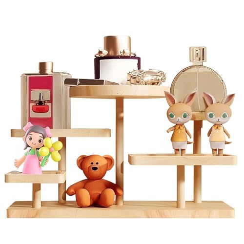 Jewelry Stand, Wooden Tiered Display Rack, Earring Storage Organizer Display Shelves Collectible, Perfume Bracelet Trays for Crafts Sales, Gifts(Brown) (wood) - color: Wood