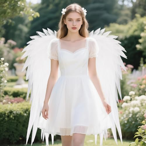 Adult Angel Wings 3.6Ft Angel Wings Costume Accessories for Women Costume Photoshoot Prop Cosplay Birthday Party Photography Lightweight Fairy Wings - color: White, size: 3.6Ft