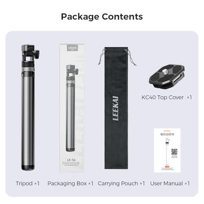 Leekai Auto Pop-Up Light Stand, 83.9''/213cm Aluminum Alloy Adjustable Tripod, Extendable Camera Phone Tripod with Extra 1/4" Screw for Travel, DSLR Camera, Ring Light, Video Rig, Max Load 20 lbs