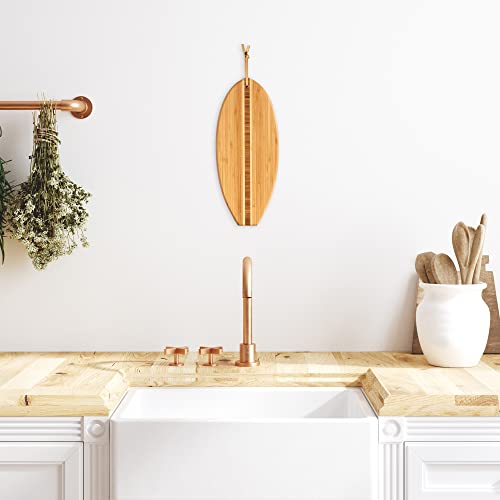 Totally Bamboo Lil' Surfer Surfboard Shaped Bamboo Serving and Cutting Board, 14-1/2" x 6 - size: 14"L x 6"W