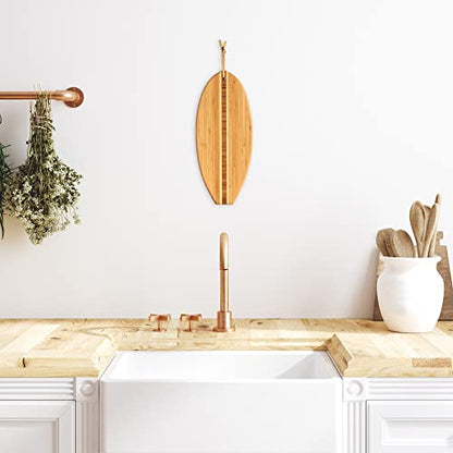 Totally Bamboo Lil' Surfer Surfboard Shaped Bamboo Serving and Cutting Board, 14-1/2" x 6 - size: 14"L x 6"W