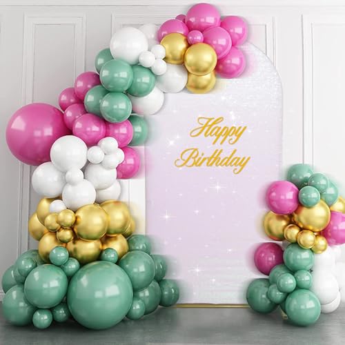 PartyDelight Arch Backdrop Cover 7.2FT Sparkly Iridescent White Sequin Wedding Back Drop Fitted Arch Stand for Birthday Party Decoration - color: Iridescent, size: 7.2FT