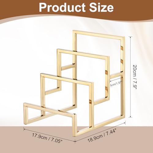 uxcell Gold Clutch Purse Display Stand 3 Layer Wallet Display Rack Clutch Handbag Holder Purse Closet Organizer Display for Home Retail Store Supplies - color: Gold