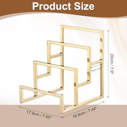 uxcell Gold Clutch Purse Display Stand 3 Layer Wallet Display Rack Clutch Handbag Holder Purse Closet Organizer Display for Home Retail Store Supplies - color: Gold