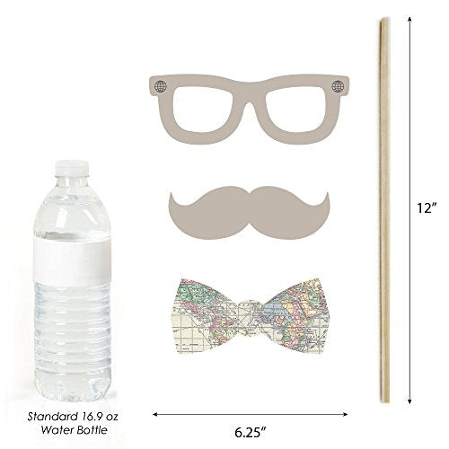 Big Dot of Happiness World Awaits - Travel Party Photo Booth Props Kit - 20 Count