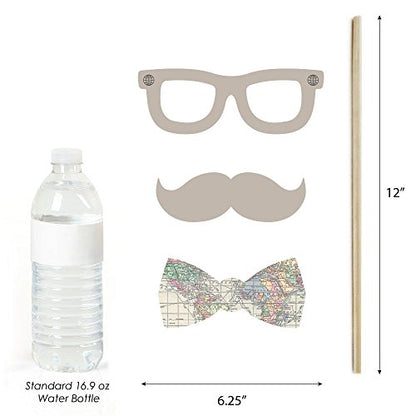 Big Dot of Happiness World Awaits - Travel Party Photo Booth Props Kit - 20 Count