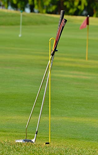Portable Golf Club Stand by Bronwyck - Lightweight Hands-Free Golf Club Holder for Course, Practice & Driving Range - Multiple Colors - color: Yellow