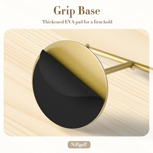 niffgaff 2 Pack 15‘’-24‘’ T Bar Purse Display Stand Tabletop: Adjustable Height Handbag Holder, Countertop Hanging Rack for Long Necklace Scarf Lanyard, Gold - color: Gold