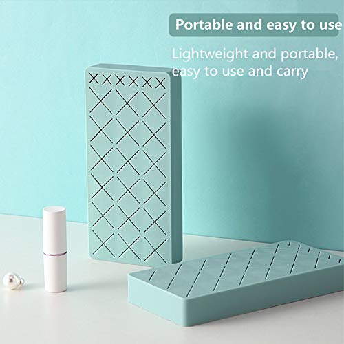 Silicone Lipstick Holder 18+6 Slots, Lipstick Organizer Stand Square Makeup Display Case for Brush Lip Eye Stick Nail Polish Brushes Eyebrow, Premium Cosmetic Organizer-Green - color: Green