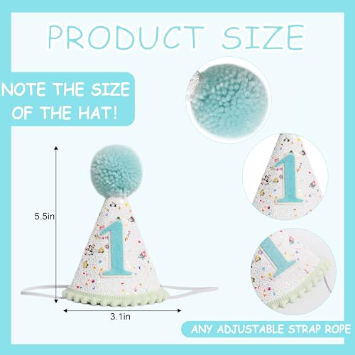 KOJIN 1st Birthday Hat for Baby Girl/Boy - First Birthday Decorations, Cake Smash Photo Prop - color: Green