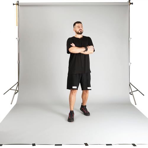 Seamless Photo Photography Background Paper Backdrop for Photoshoot, Videos, YouTube, Livestream, 107" x36', Morning Mist, Light Grey - color: Morning Mist