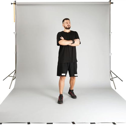 Seamless Photo Photography Background Paper Backdrop for Photoshoot, Videos, YouTube, Livestream, 107" x36', Morning Mist, Light Grey - color: Morning Mist