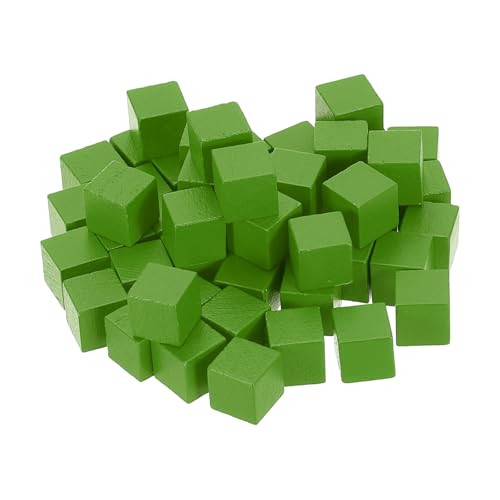 uxcell 100Pcs Wood Blocks for Crafts, 3/8 Inch Unfinished Wooden Cube Pine Wood Square Block for DIY Craft Projects, Green - color: Green, size: 3/8"