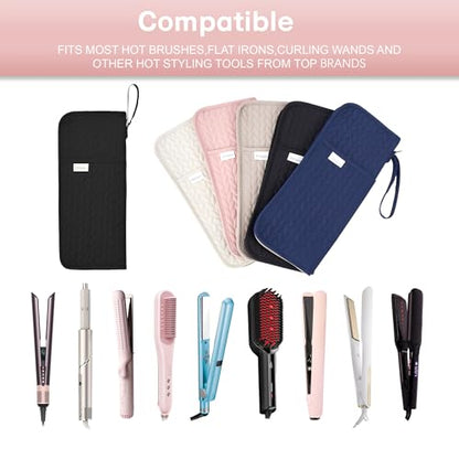 KarSyon Hot Tools Organizer Heat Resistant Mat Case Hair Tools Holder Travel Bag Portable Hair Styling Tools Cover Pouch for Curling Iron,Flat Iron,Hair Straightener (Black) - color: Black