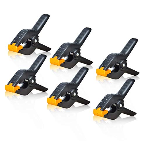 SLOW DOLPHIN Heavy Duty Spring Clamps Clip 4.5 Inch for Muslin/Paper Photo Studio Backdrops Background-6 Pack（Yellow & Black） - color: Yellow and Black
