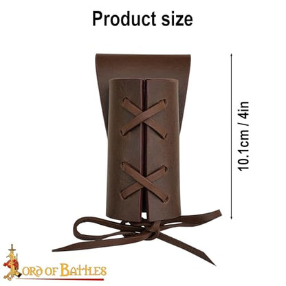 Lord of Battles Medieval Genuine Leather Axe Frog | Axe Holster with Belt Loop | Waist Holder for Axes, Tools - color: Dagger Holster - Brown