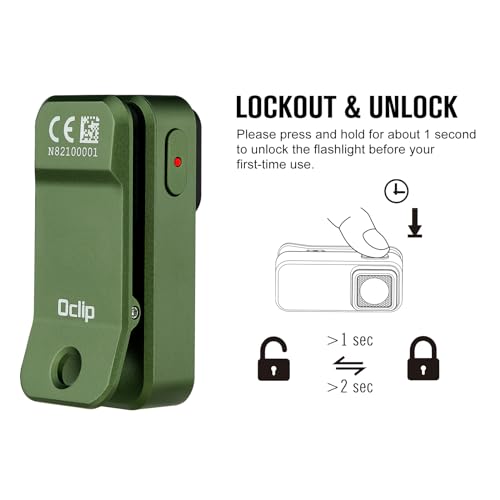 OLIGHT Oclip Rechargeable EDC Flashlight 300 Lumens Dual Sources Compact Pocket Clip Light, Convenient USB C Charging, Magnetic Flash Lights for Working, Cycling, Emergency, Signaling Tool(OD Green) - color: OD Green