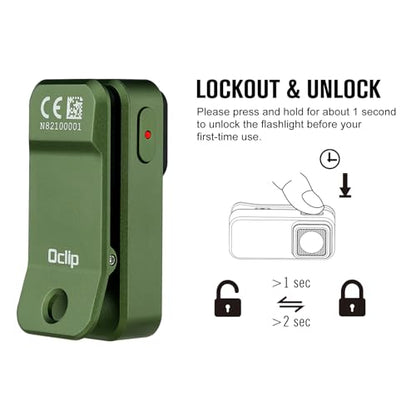 OLIGHT Oclip Rechargeable EDC Flashlight 300 Lumens Dual Sources Compact Pocket Clip Light, Convenient USB C Charging, Magnetic Flash Lights for Working, Cycling, Emergency, Signaling Tool(OD Green) - color: OD Green