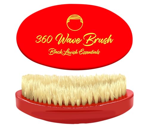 Men’s Hair Brush, Build Deeper Waves, Soft and Hard Boar Bristle Curved Wave Brush, Perfect for Styling Hair (Soft Brush, Red) - color: Red, size: Soft Brush