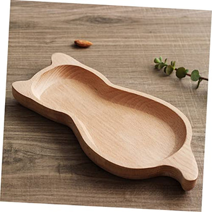 ABOOFAN Beach Wooden Plate Dessert Plate for Kitchen Snack Tray for Restaurant Japanese Style Natural Wood Material Odorless for Photography