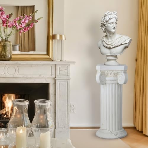 1 Pack 21.7 Inches Roman Column Pedestal Pillar Classical Wedding Greek Pillar for Indoor Outdoor Garden Birthday Party Decor or Display Pedestal Stand for Plants and Sculptures (Simple) - style: Simple