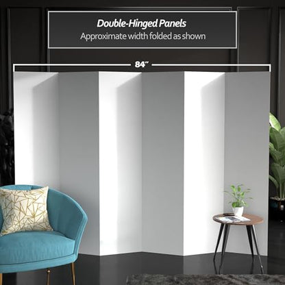 6 ft. Tall White Temporary Cardboard Folding Screen - 6 Panel - size: 6 ft Tall - 6 Panel