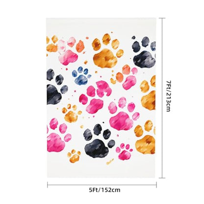 Colorful Dog Paws Backdrop Background for Photography 5x7ft Photobooth Professional Photo Backdrop Curtains Video Photography Studio Photo Backgrounds Banner Booth Background Screen Parties - color: Colorful Dog Paws