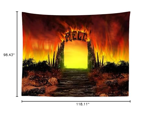 BELECO Hell Gate Photography Backdrop Fabric 10x8ft Hellfire Stairway to Hell Background Christian Religious Belief Church Event Party Decorations Backdrop Adult Artistic Portrait Photoshoot Props - size: 10x8FT
