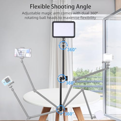 UTEBIT 22 Inch Magic Arm Camera Mount with Super Clamp 1/4" & 3/8" Screw Hole for Desk Rig Flashlight Monitor - size: 22inch