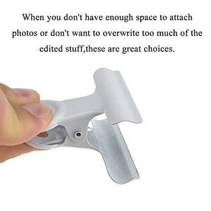 HAHIYO 2inch White Bulldog Clips Metal File Hinge Binder Clips Clamps Save Space Strong Spring Jaws Rock Solid Grip Book Lay Flat Deburred Edge for Hang Photos Wall Grid Dog Food 13PCS - size: White-2in-13P