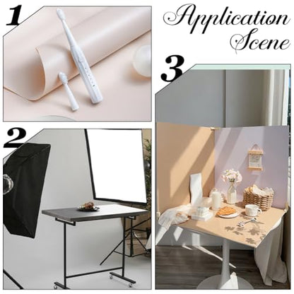 GORGECRAFT PVC Photography Backdrop 1.3 Yard x 15.8 Inch Backgrounds Vinyl Photo Studio Matte Waterproof PeachPuff Backdrops for Food Product Flat Lay Portrait Pet Cosmetics Jewelry Video Tabletop - color: Peachpuff