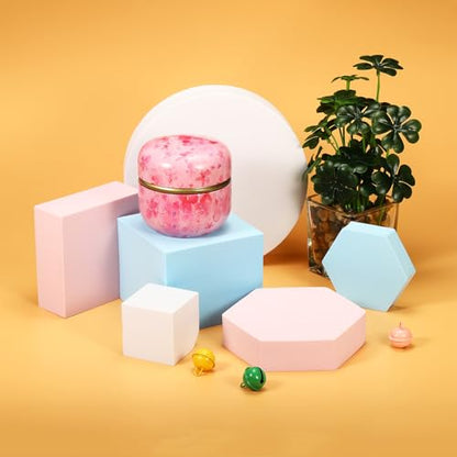PATIKIL 7.1x1.4 Round Photography Background Props, Hard Foam Photo Props Geometric Cube for Photo Shoot Makeup Tools, Perfume, Decoration, White - size: 7.1x1.4"