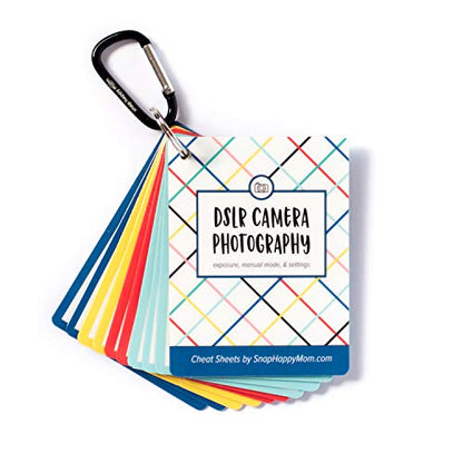 DSLR Cheat Sheet Cards for Canon, Nikon and Sony Cameras - Plastic Quick Reference Photography Cards | Camera Settings, Exposure & Manual Mode (Bright) - color: Bright