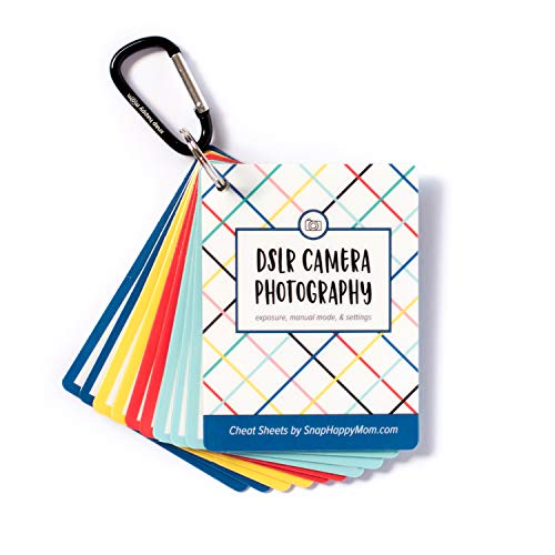DSLR Cheat Sheet Cards for Canon, Nikon and Sony Cameras - Plastic Quick Reference Photography Cards | Camera Settings, Exposure & Manual Mode (Bright) - color: Bright
