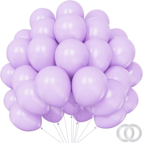 100 Pack 12 inch Light Purple Latex Balloons Pastel Decorations for Birthday Party, Wedding, Anniversary, Baby Shower - color: Pastel Purple, size: 12 Inch 100PCS