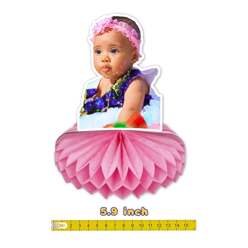 Custom Honeycomb Centerpiece with Photo Logo Text, Centerpiece Table Decorations for Party Birthday Decorations
