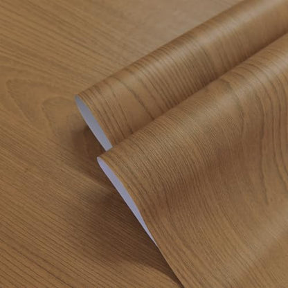 16"x118" Thickened Wood Grain Contact Paper Brown Peel and Stick Wallpaper Self Adhesive Wood Wallpapers Natural Removable Vinyl Wrap Wall Covering for Kitchen Cabintes Desks Shelf Countertops - color: Brown, size: 15.7" x 118"
