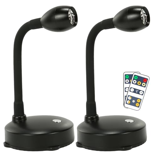 Cordless Spotlight Battery Operated, LED Picture Light, Dimmable Accent Light with Remote, Indoor Stick on Display Lamp for Plant Tree Photo Dartboard Painting Artwork Portrait