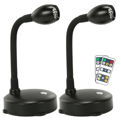 Cordless Spotlight Battery Operated, LED Picture Light, Dimmable Accent Light with Remote, Indoor Stick on Display Lamp for Plant Tree Photo Dartboard Painting Artwork Portrait