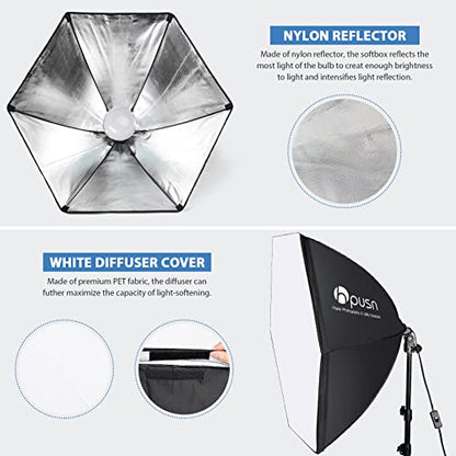 HPUSN Softbox Photography Lighting Kit, 30"X30" Softbox Lighting Kit, 2pcs E27 Socket 5400K LED Bulb, Photo Studio Light for Portrait Lighting, Photography/Video Recording/Live Streaming/YouTube - size: SB02-6