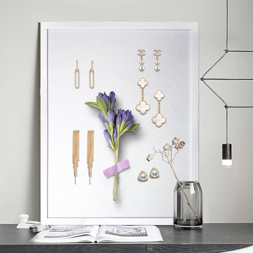 White Bulletin Board Cork Boards Vision Board with Felt, 23"x17" Small Display Pin Board for Walls, Desk, Jewelry, Notes, Collection, Photos, Office, White Framed and Felt Board, 1pc - color: White, size: 1P-23"x17"