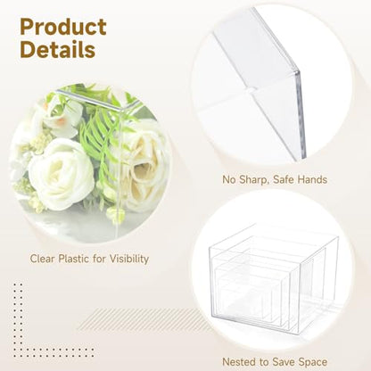 6 PCS Acrylic Risers Acrylic Boxes for Buffet Table Party Cupcake Candy Desset, Nesting Risers Display Stands Cube Boxes with Hollow Bottoms, 6 Sizes