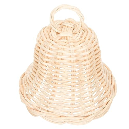 HOMSFOU Holiday Decorations Holiday Bell Ornament Wicker Ball Christmas Ornaments Rustic Hanging Bells Christmas Jingle Bells Tree Pendant Xmas Halloween Child Doorbell Indonesian Rattan