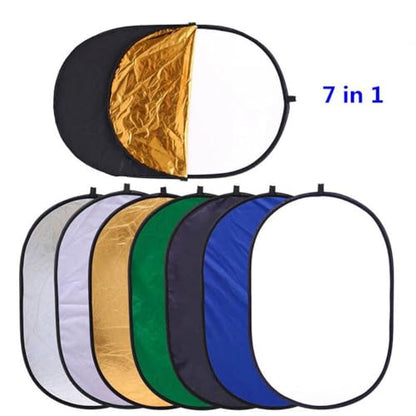 REFLEX CAMERA 7-in-1 35"x47" Photography Reflector (Rectangular)– Translucent/Silver/Gold/White/Black/Blue/Green – Light Diffuser & Chroma Key Background Kit with Carrying Case (90x120cm) - size: 90x120cm/35x47in