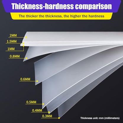 Large Pp Plastic Sheet 100×100cm 0.3 1mm Frosted Polypropylene Panel Semi-Transparent Matte Board For Light Diffuser Backdrop Table Cover Craft Use(0.5mm) - size: 0.5mm