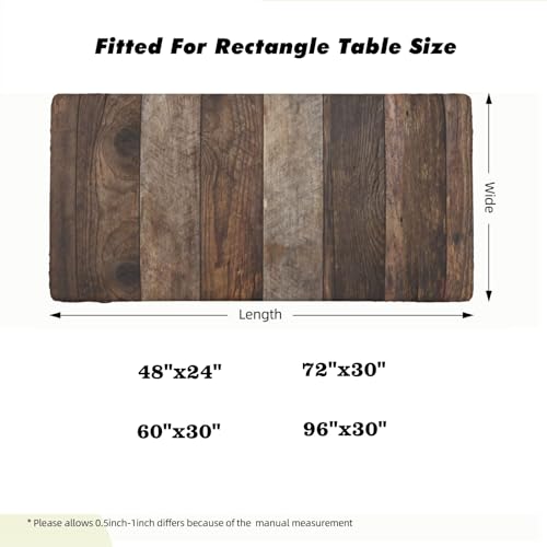 Wood Texture Background Picnic Fitted Rectangle Tablecloths, Elastic, Stretch Washable Patio Table Cover for Outdoor, Camping, Banquet, Partie, for 60x30 Inch Rectangular Table, Style 124 - color: Wood Texture -11, size: 60" x 30" (Rectangular)